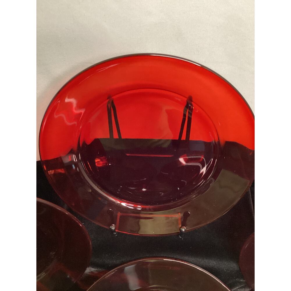 Ruby Red Glass Dessert/ Salad Plates - Picture 5 of 5